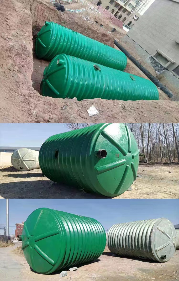 Corrugated septic tank, fiberglass integrated molding, 2 cubic meters -50 cubic meters -100 cubic meters, rural household sewage tank