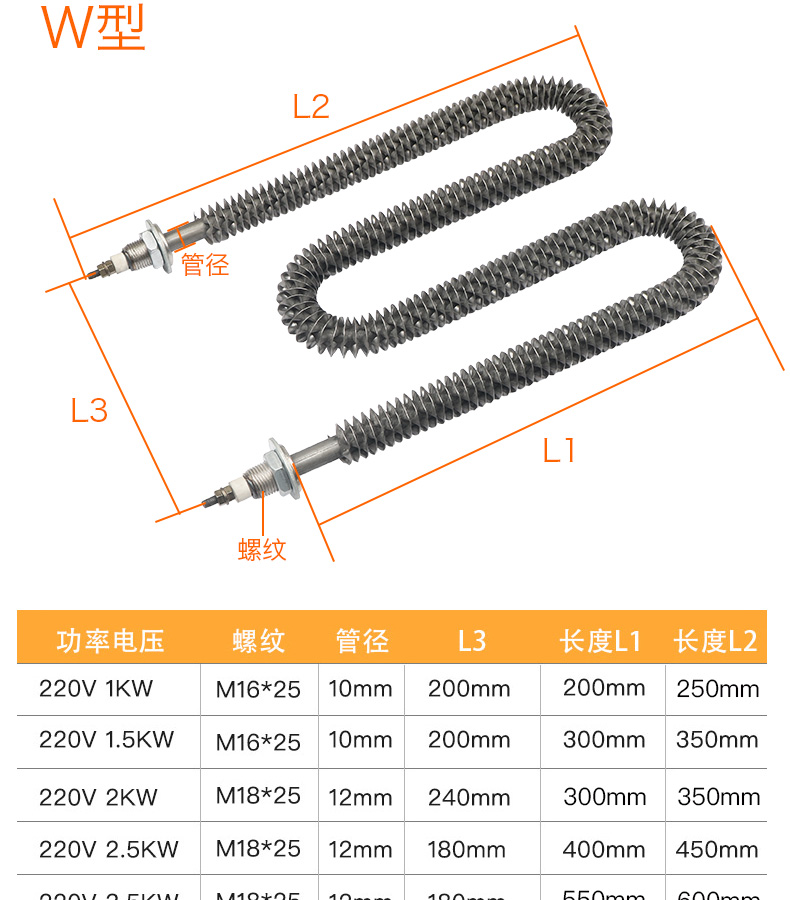 Finned electric heating tubes - Dust removal heaters for power plants - Stainless steel electric heaters