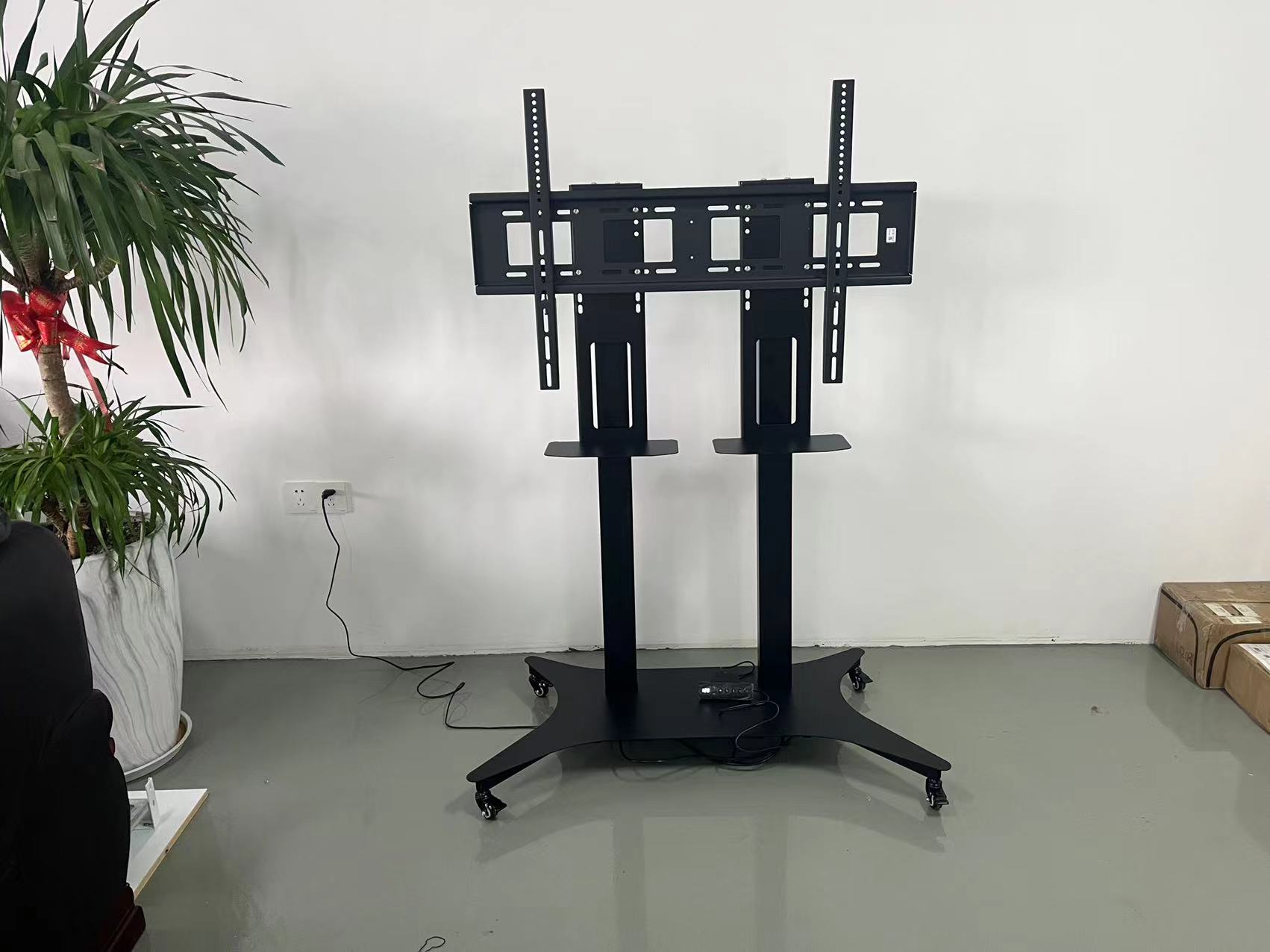 Control Field Elevating Display Movable LCD Universal Floor Mechanical TV Rack Black TV Bracket