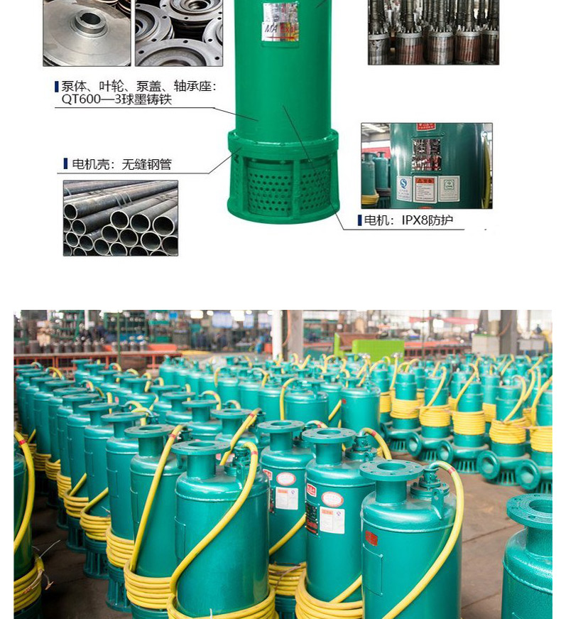 Xincheng Machinery BQS50-150/2-45KW Mining Flameproof Submersible Sand Discharge Electric Pump with a lift of 150 meters