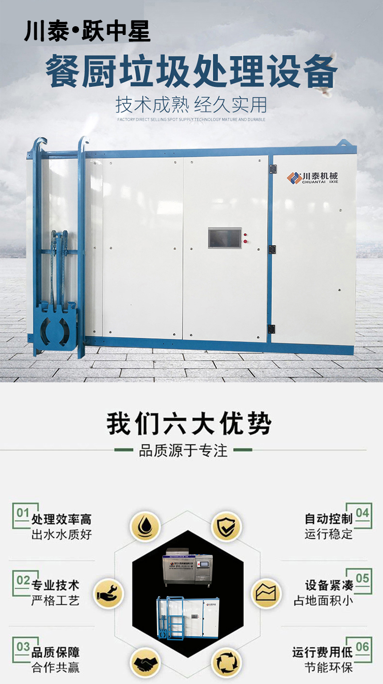 Kitchen waste treatment equipment, school cafeteria, large restaurant, post meal meal meal residue treatment, dehydration, reduction, and resource utilization