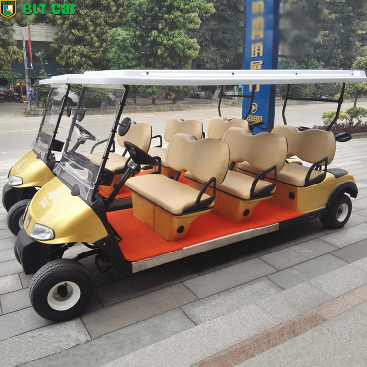 Donglang four wheel and four seat electric golf cart has low operating cost and unique appearance