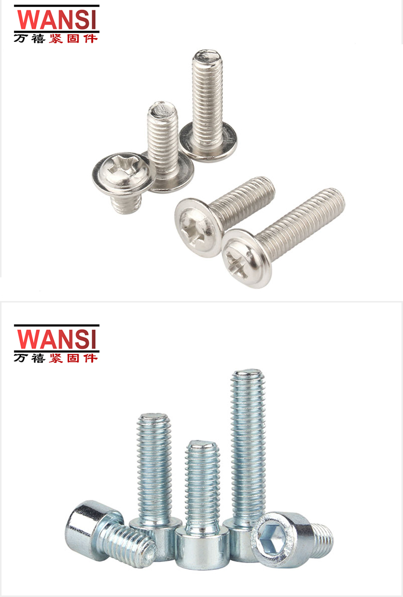 Wanxi Manufacturer Customized Cross Recessed Pan Head Countersunk Screw Carbon Steel Nickel Plated Fastener