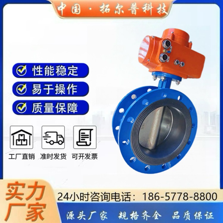 电动法兰蝶阀 D941X-10Q 配IP68潜水普通开关型电装 引线带航空插头