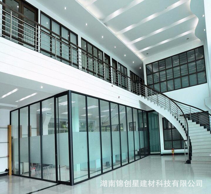 Office glass partition wall, double glass louver partition, hotel office glass partition, fireproof partition