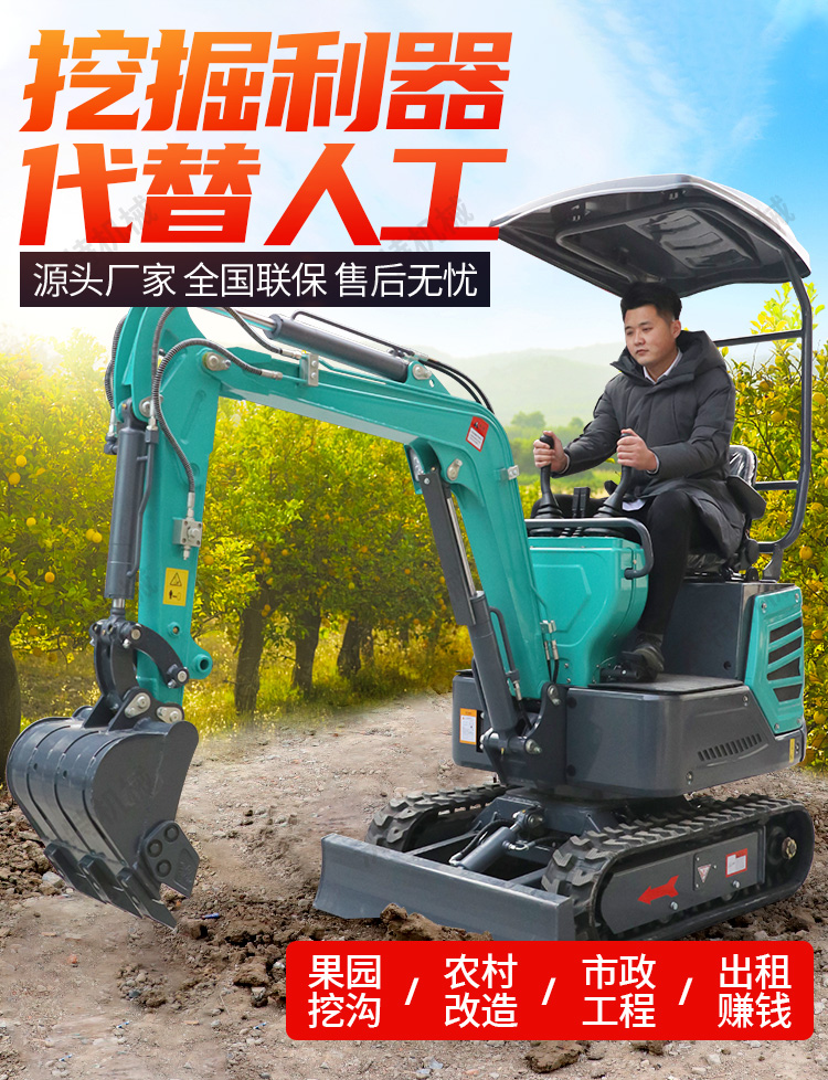 15 micro excavators, 10 telescopic hooks with chassis, 17 small excavators, and a 1.5-ton small excavator for digging around 20000 tons of soil