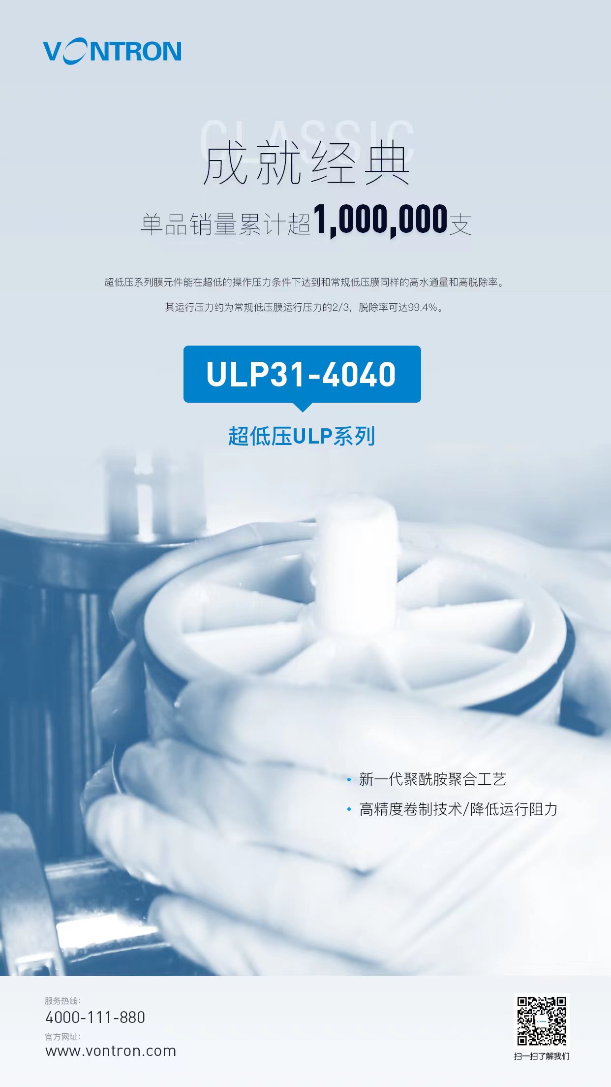 Times Wharton Huitong Reverse Osmosis Membrane RO Membrane ULP31-4040 ULP21-4040