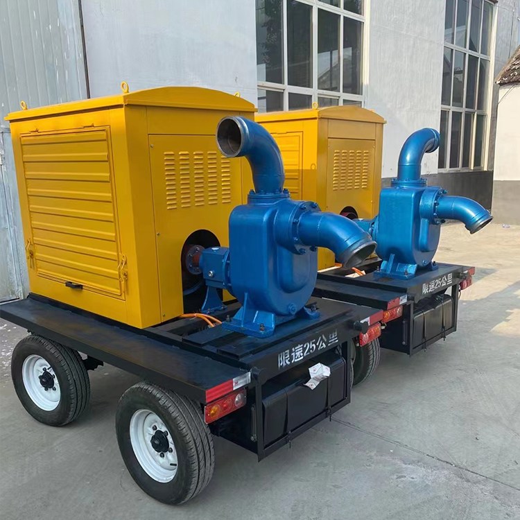 柴油泵车 移动式柴油机自吸泵 拖车式抽水机器