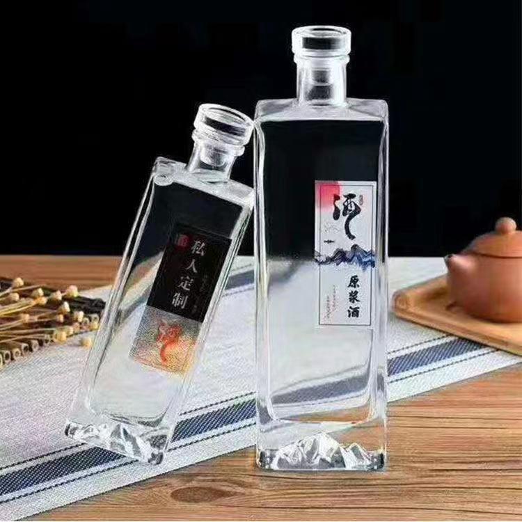 Manufacturers wholesale one jin white wine bottle 500ml transparent glass wine bottle creative empty wine bottle Shunxu glass products