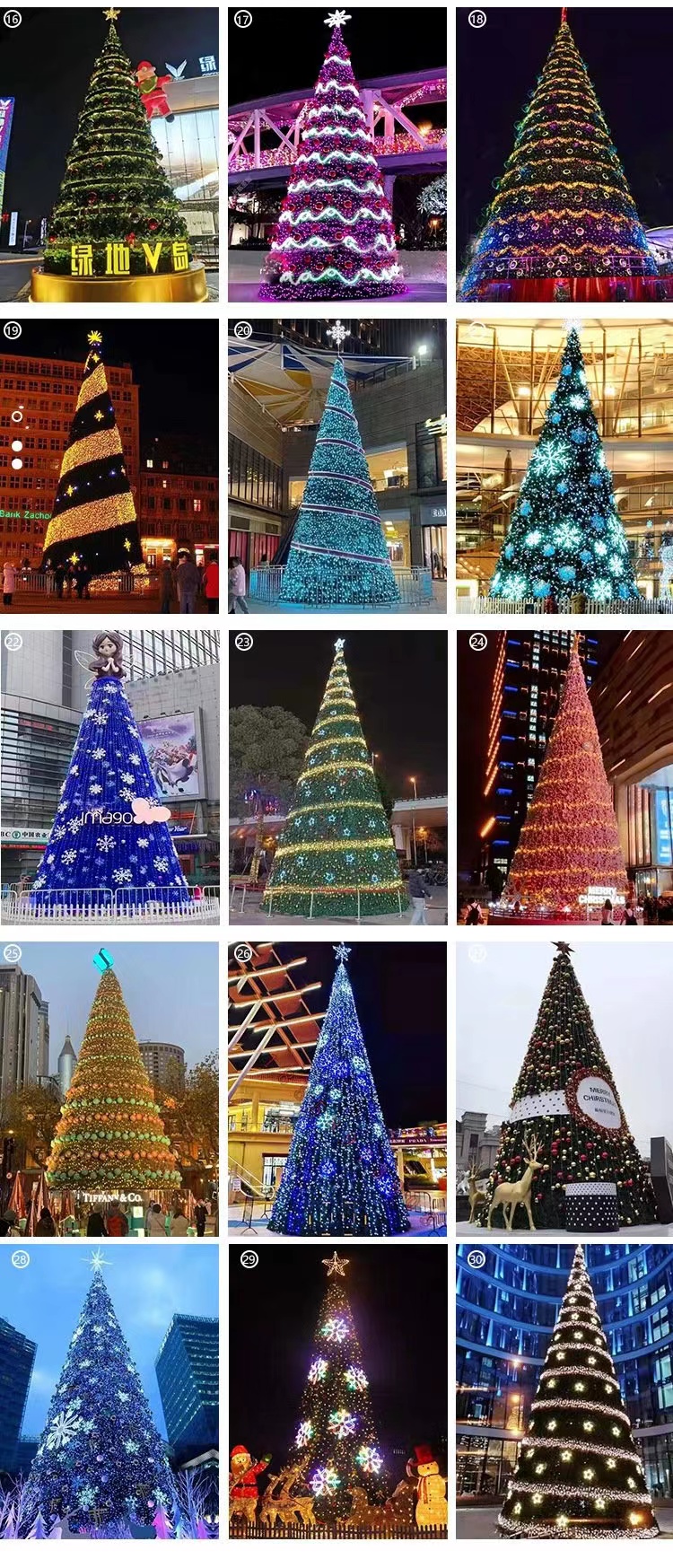 Creative internet celebrity large Christmas tree outdoor shopping mall drainage iron art acrylic Christmas luminous tree design customization