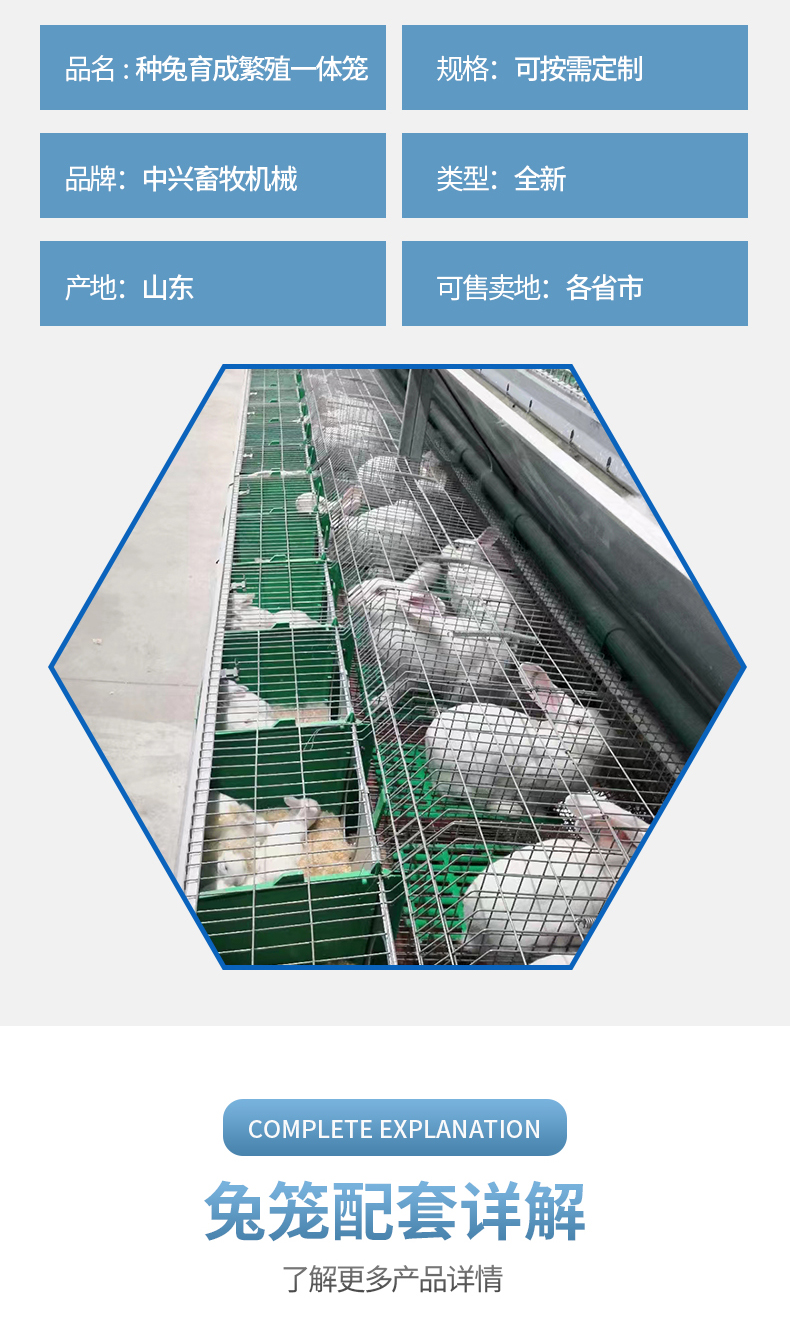 New Breeding Cage Rabbit Cage Behavior Breeding Cage Automation Double Layer European Rabbit Cage Equipment