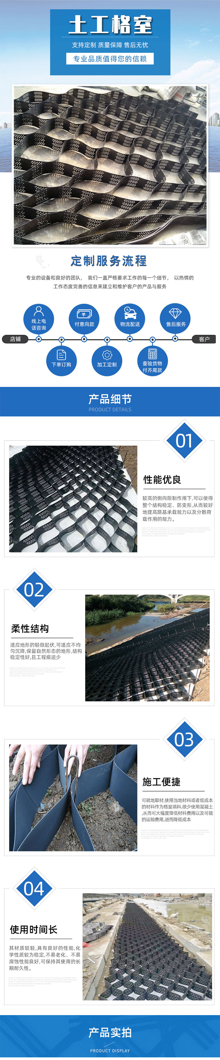 Spot sale of high-strength slope protection geotextile cell slope treatment honeycomb restraint system for river greening