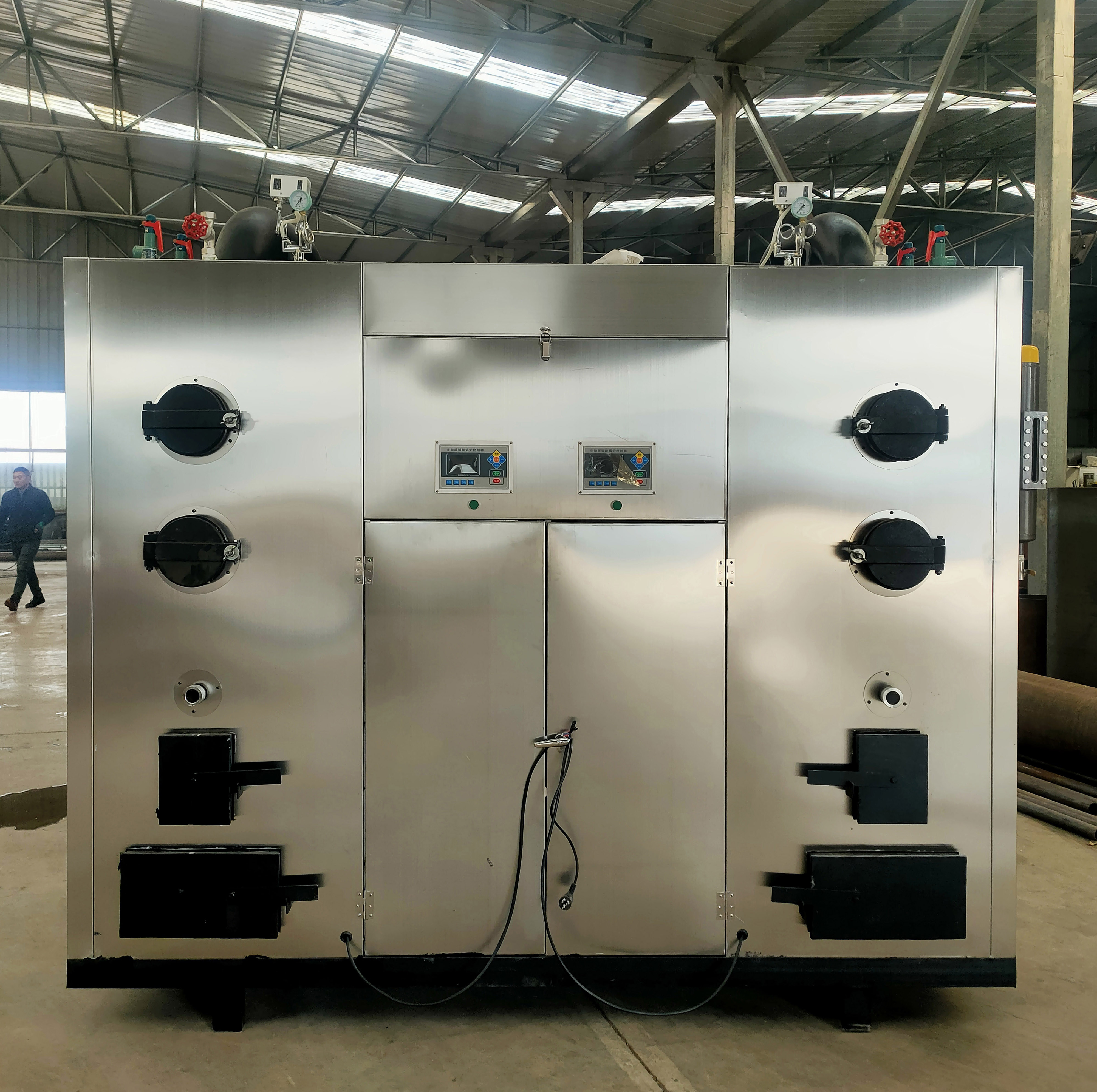 Vertical particle Steam engine 1 ton gas output energy saving burning coal firewood wood drying food cooking