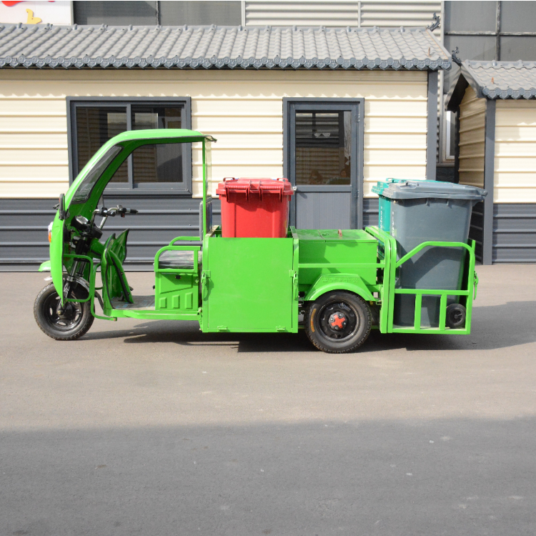 Four bucket baffle Garbage truck residential property new energy sanitation vehicle electric three wheel garbage can transfer vehicle