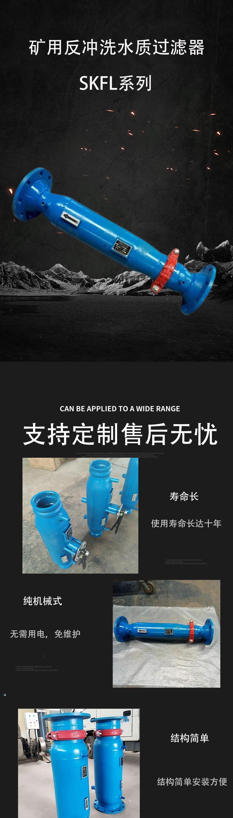 Mining water quality filter SKFL-25/6.5 backwash filter water quality device flange connection