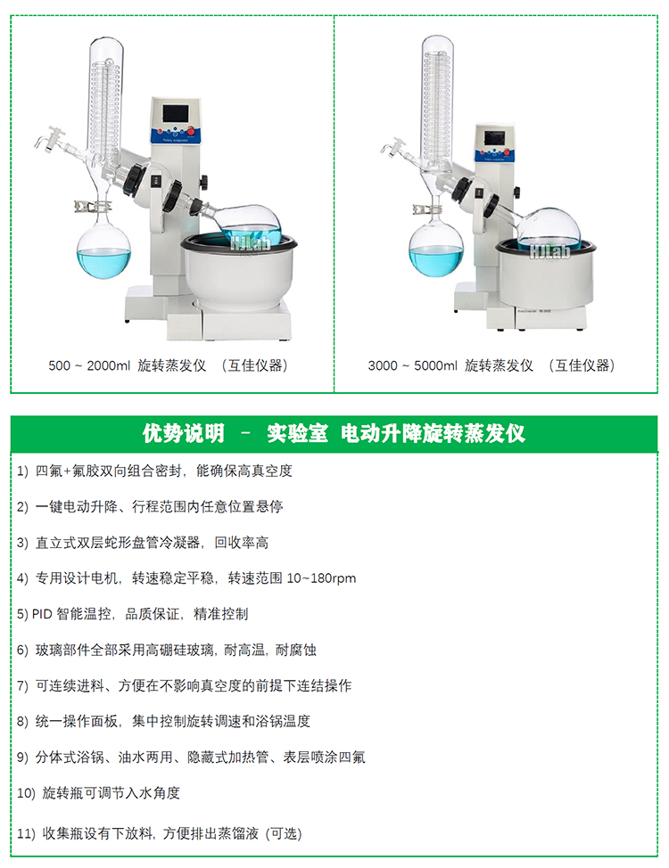 Hujia Instrument Rotary evaporator Laboratory RE-2000B Small Rotary Evaporation Vacuum Distillation Purification Separation Crystallization