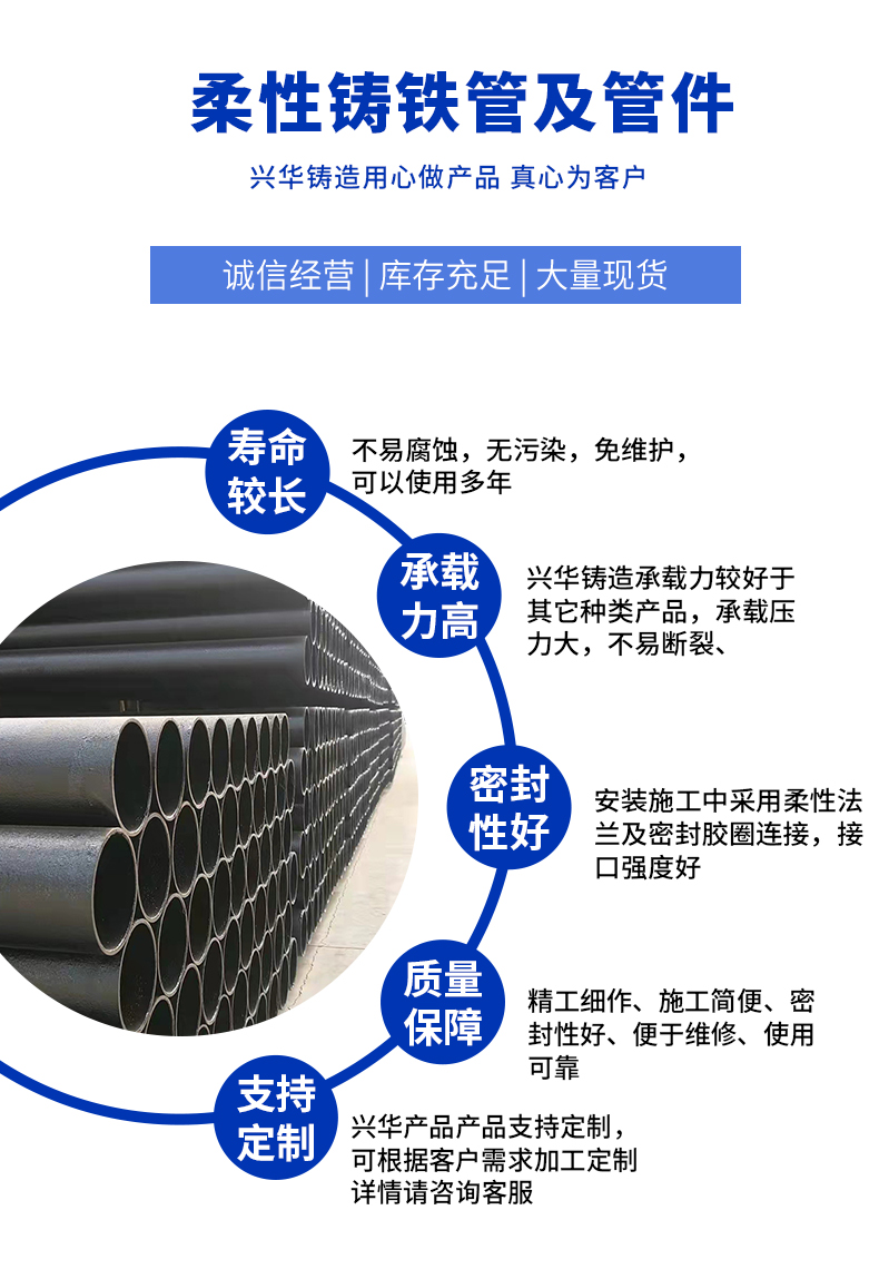 Mechanized flexible seismic resistant cast iron downstream tee pipe fittings TY tee pipe fittings W-shaped hoop connection cast iron pipe fittings