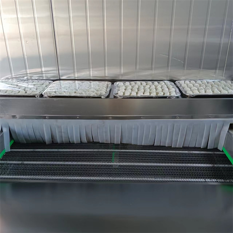 Tunnel type sea cucumber flat plate freezer for roasting and selling steamed buns Quick freezing equipment with low energy consumption and high output Single freezing machine Jinghong