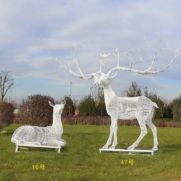 Garden Landscape Sculpture, Outdoor Horticulture, Iron Art Decoration, Deer Craftsmanship, Voyage Sculpture