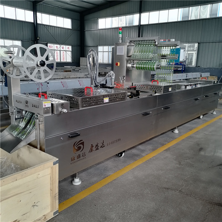 Automatic stretch film packaging machine for frozen food Vacuum assembly line for whole chicken Thermoforming stretch packaging equipment