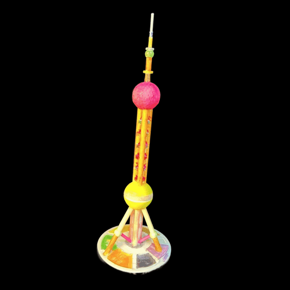 Albis industrial 3D printing with spraying color and hand-painted Oriental Pearl TV Tower Tower