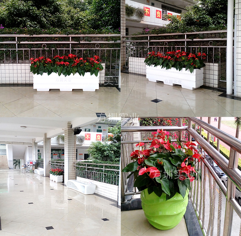 Fangzhen FRP Flower Pot School Street Greening Project Floor Decoration Shopping Mall Hotel Flower Combination Customization