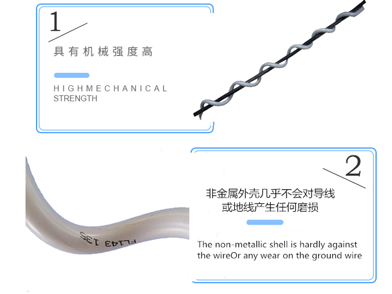 Anti vibration whip ADSS optical cable protective hardware PVC material strip spiral structure