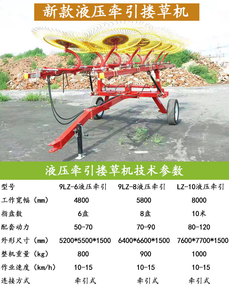 New Type of Disc Rake Tractor Suspension Finger Disc Harvester for Grass Straw Picking Machine 6 discs 8 discs single and double sides