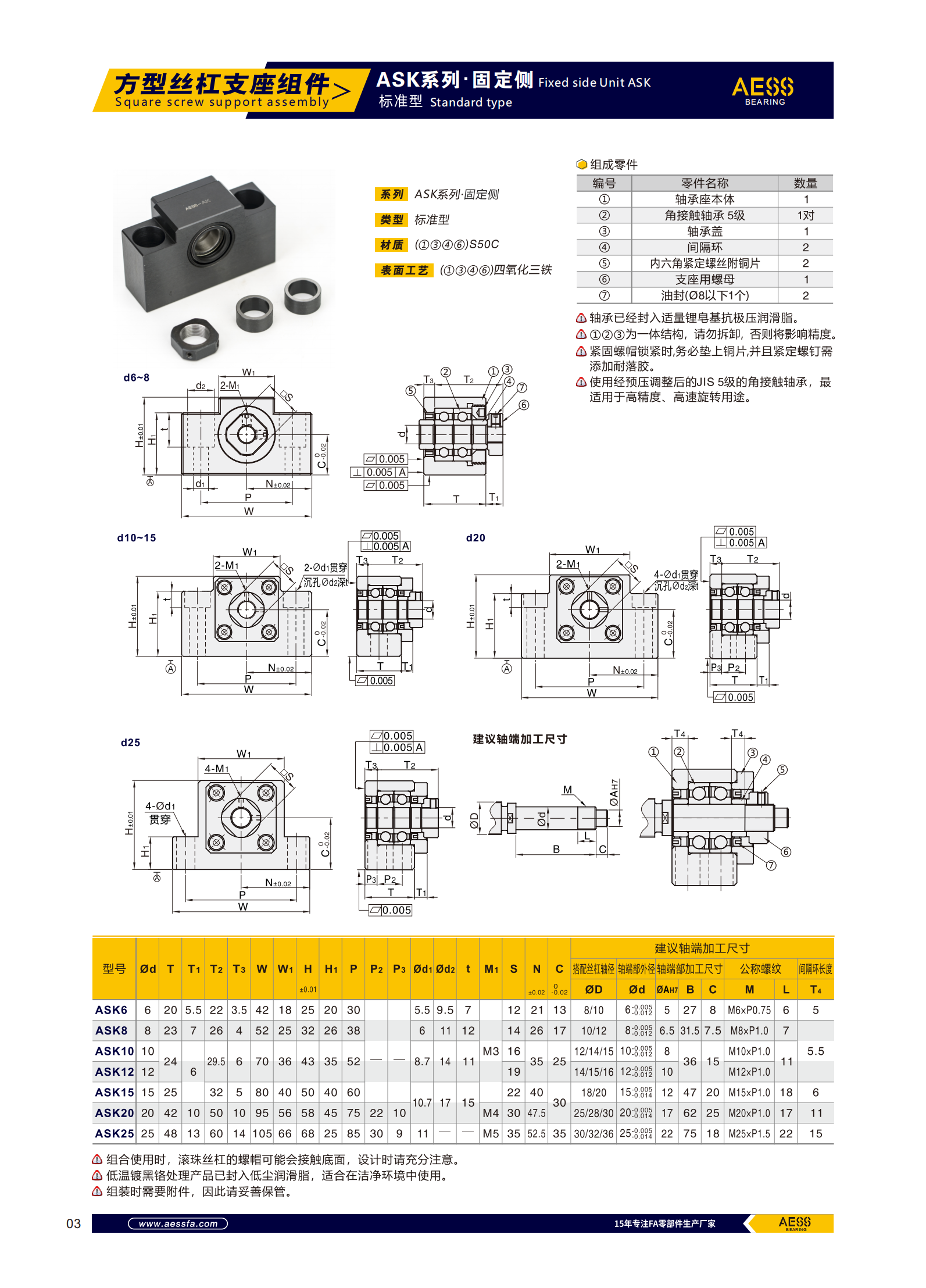 Replacing SKY ball screw support with BUNM ball screw support seat for Taizhou soldering machine automation equipment