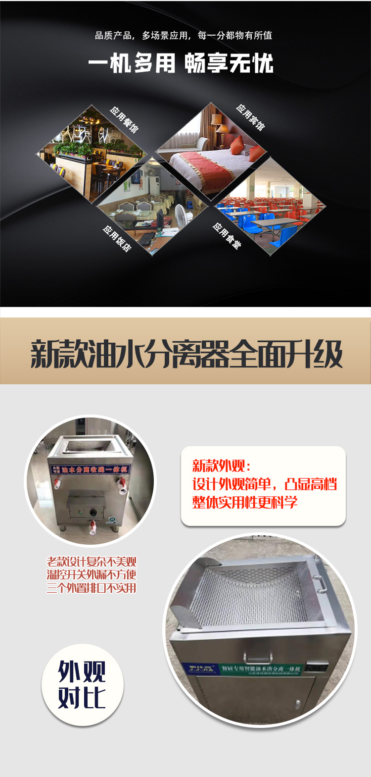 Hotel kitchen waste reduction machine, oil water separator, easy to operate, Jiajia