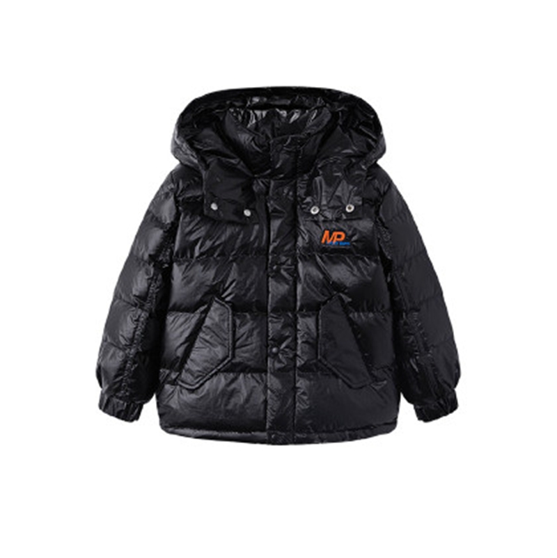 Children's clothing, girls' short down jacket, 2022 winter hooded, windproof, thickened, warm top jacket