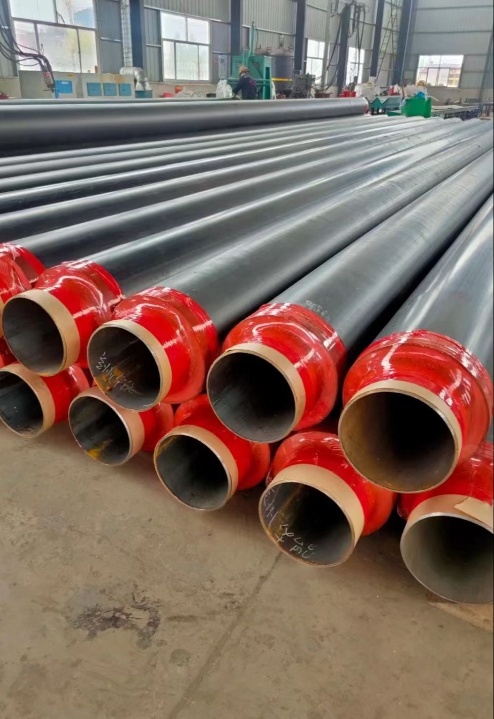 Fangda polyurethane insulation pipe, steel sleeve, steam insulation steel pipe, black jacket, outer sheath insulation pipeline