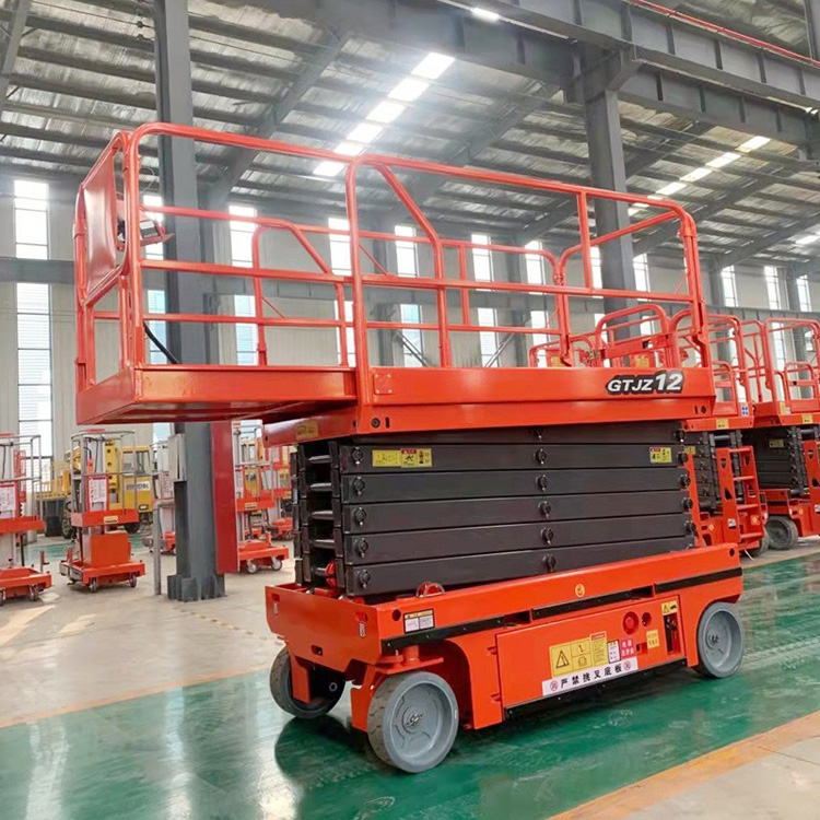 Jinfuquan Self walking Scissor Lift Factory Site Charging Self walking Electric Hydraulic Lifting Platform