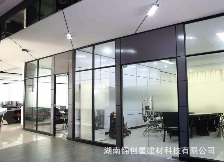 Office glass partition wall, double glass louver partition, hotel office glass partition, fireproof partition