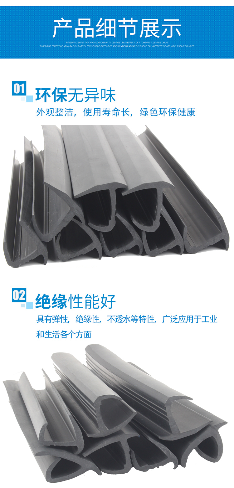 Sealing strip for cable trench cover plate T-shaped weather proof rubber strip, waterproof strip for filling joints in container room