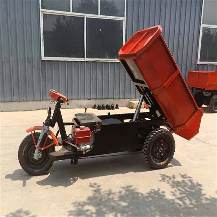 Self dumping electric tricycle 1-5 ton tipping bucket transport vehicle for mining narrow alley engineering vehicles with shed can be customized