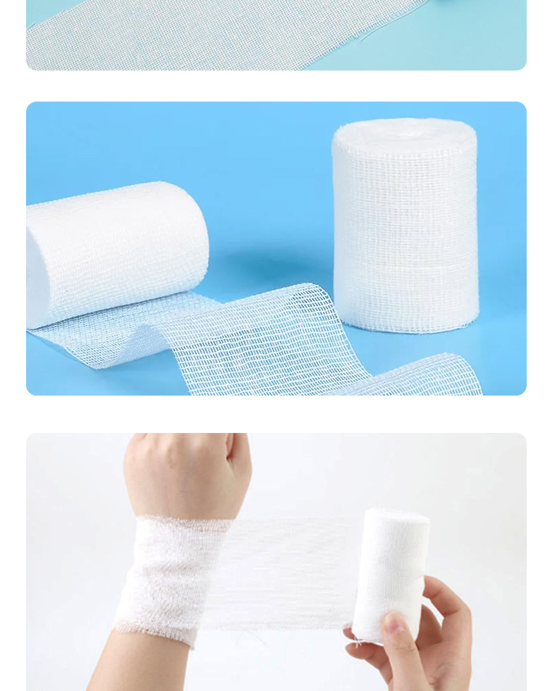 Non fat gauze roll bandage disposable pure cotton high-density 6/8/10 * 600cm medical sports use