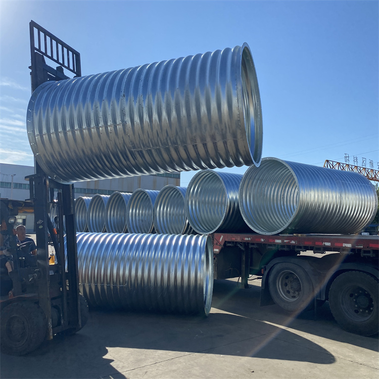 Construction of 2-meter-diameter Bridge Culvert Drainage Galvanized Pipe for Steel Corrugated Culvert Pipe in Yuanchang Highway Sewer Drainage