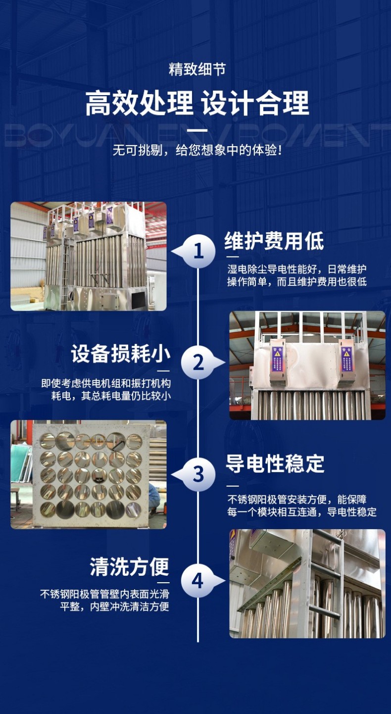 Stainless steel anode tube wet Electrostatic precipitator kiln coking industry oil smoke electric tar precipitator wet electrostatic precipitator