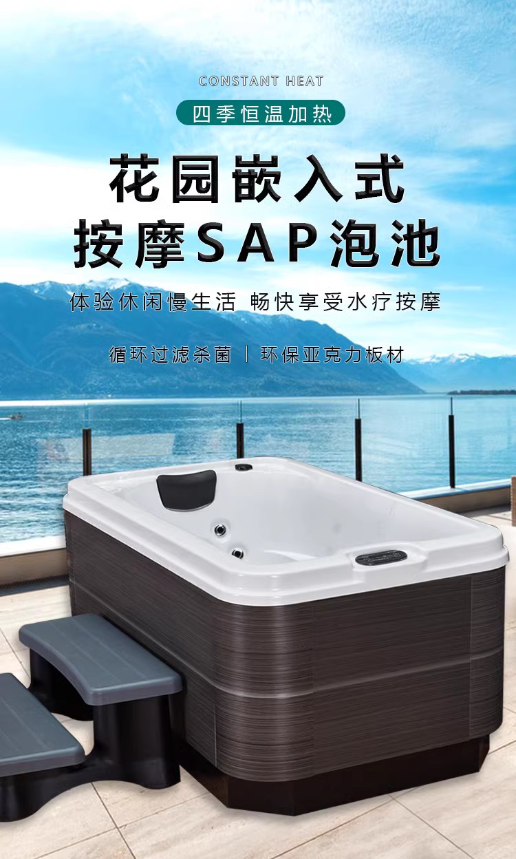 Home Bathtub Surfing Massage Acrylic Soak Bath Thermostatic Bath Circulation Filter Home Children's Play Pool