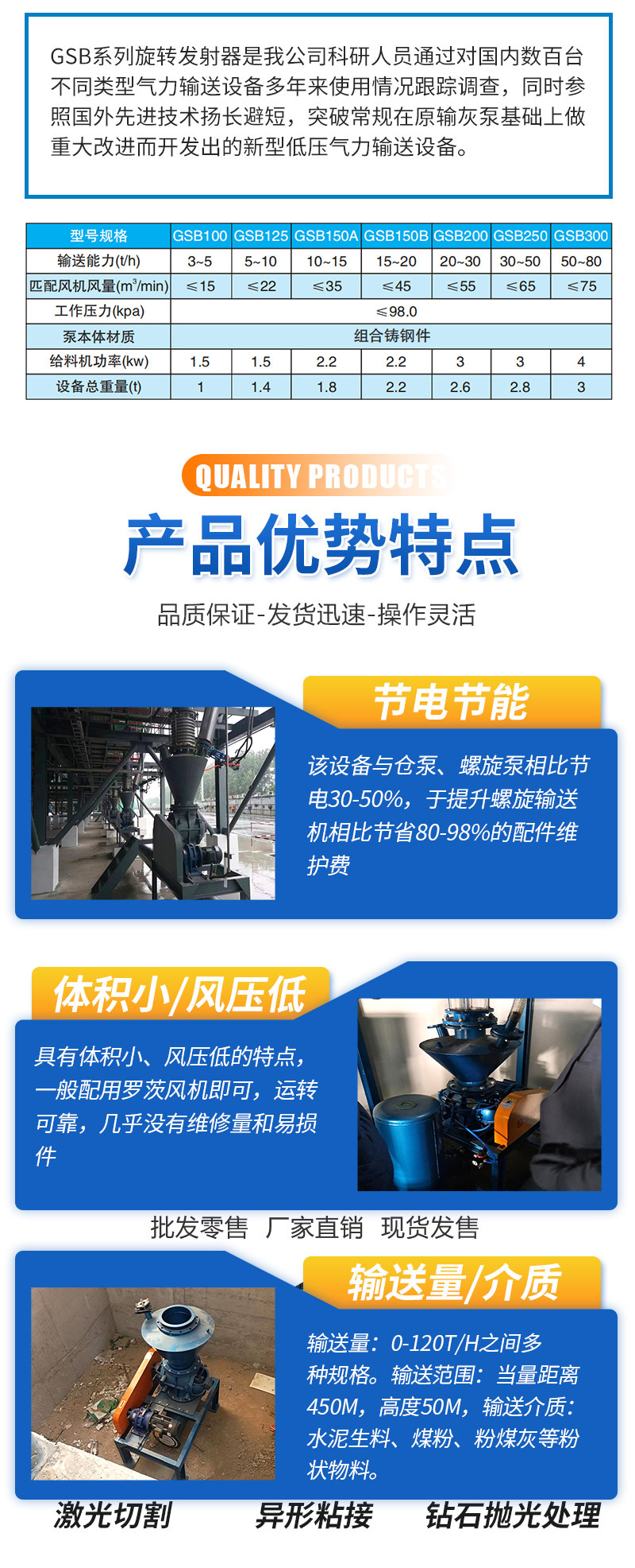 Rotary feeder for conveying hydrated lime powder, hydrated powder, and limestone powder. Thickening and high-temperature resistance of the conveying equipment