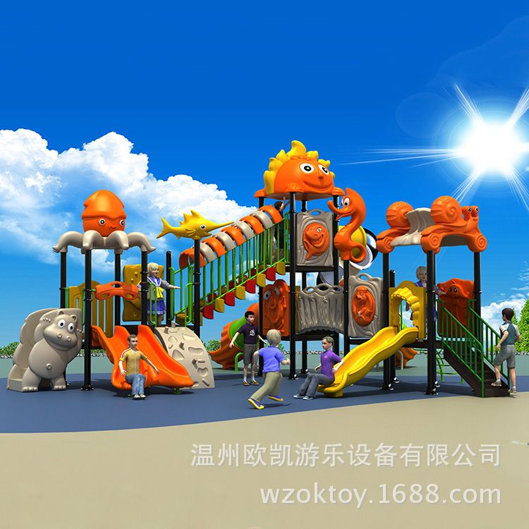 Large outdoor beach toys, plastic slides, outdoor water park combination amusement equipment