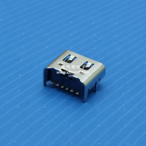 Xinfenglei TYPE C 6Pin SMT with spring clip short pin type-c connector on the motherboard