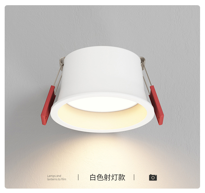 Engineering high-power COB spotlights, deep anti glare, waterproof, surface mounted ceiling lights, commercial embedded down lights, narrow edge hole lights