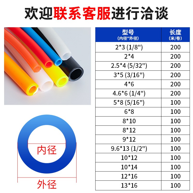 British PA6 nylon pipe semi transparent punching machine lubricating oil pipe black PA12 high-temperature nylon gas pipe