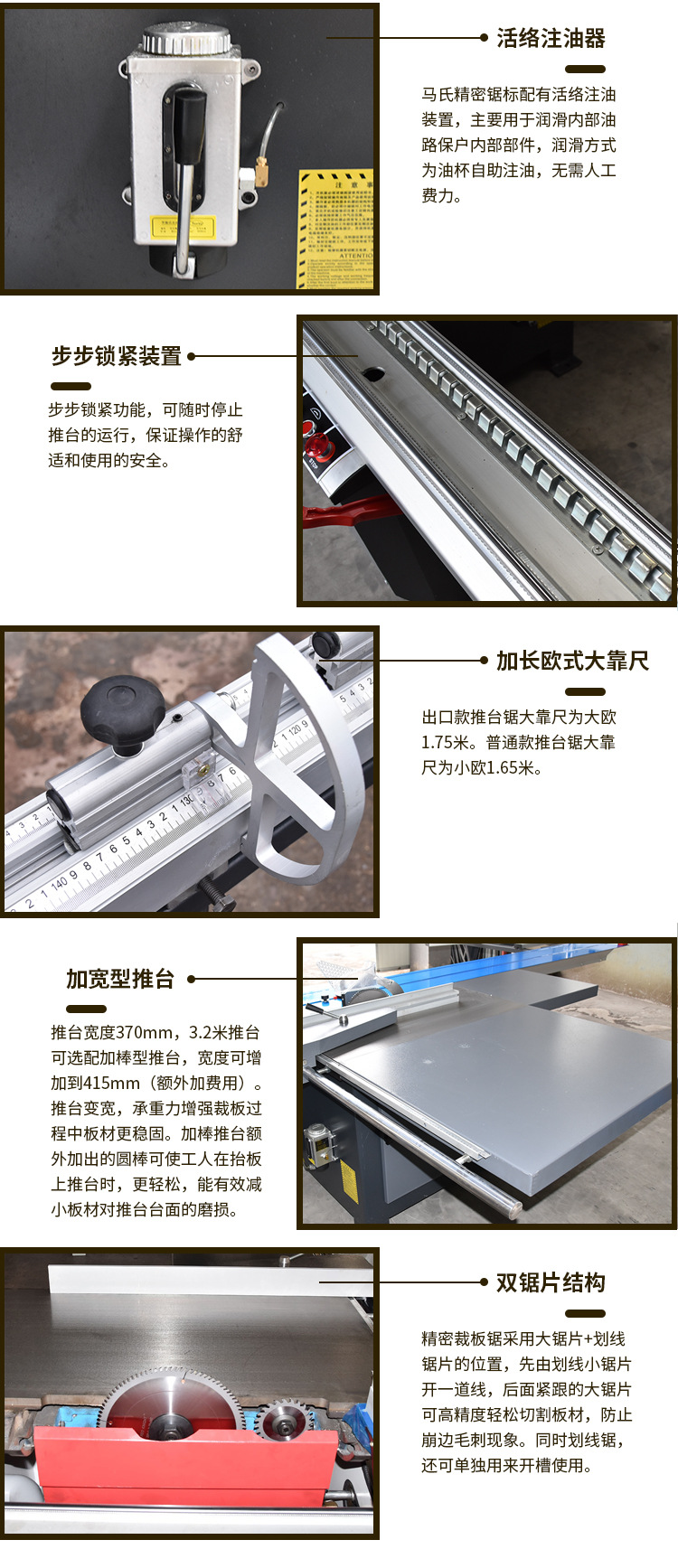 Guolong customized semi-automatic sliding table saw 45 degrees and 90 degrees precision cutting board saw CNC saw