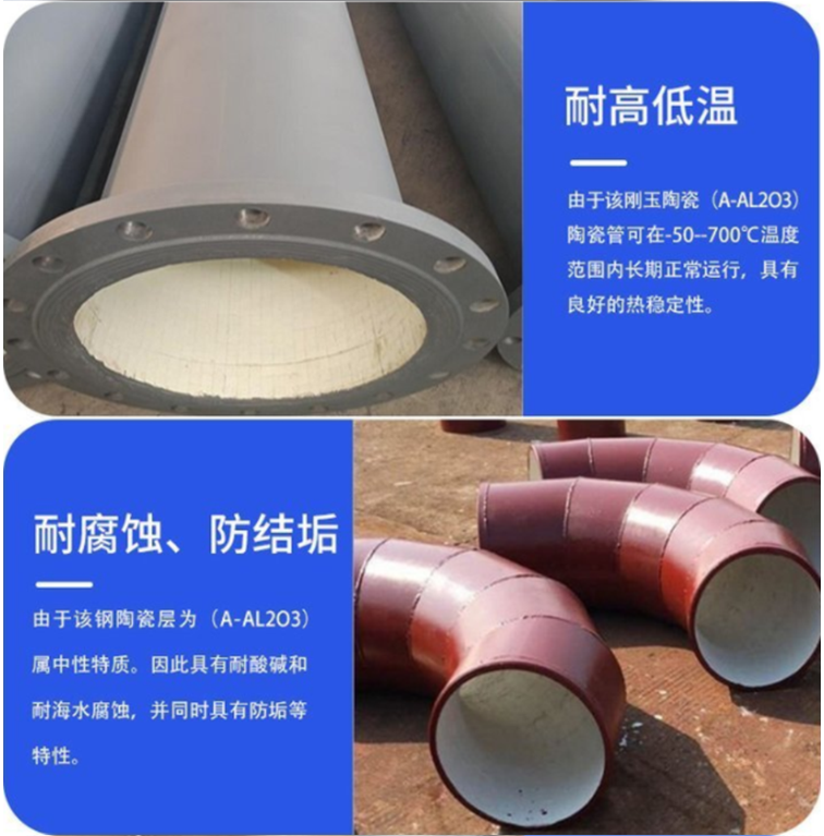 Rongcheng Teda High Temperature Centrifugal Composite Process Wear-resistant Tee Spherical Pipe Lining with Ceramic Bimetal