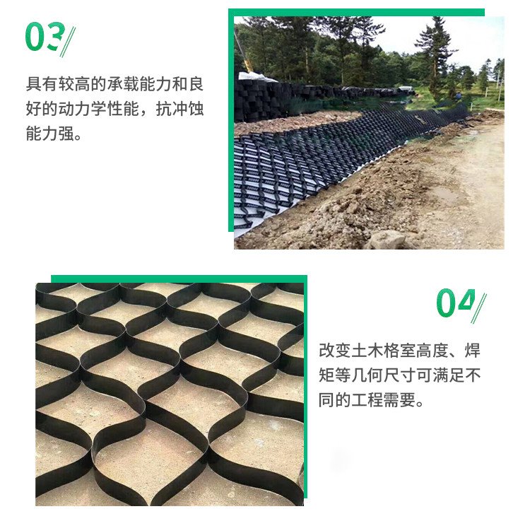 Hengquan Slope Protection Project Planting Grass, Soil Fixing, Greening and Slope Protection HDPE Polyethylene Honeycomb Geocell