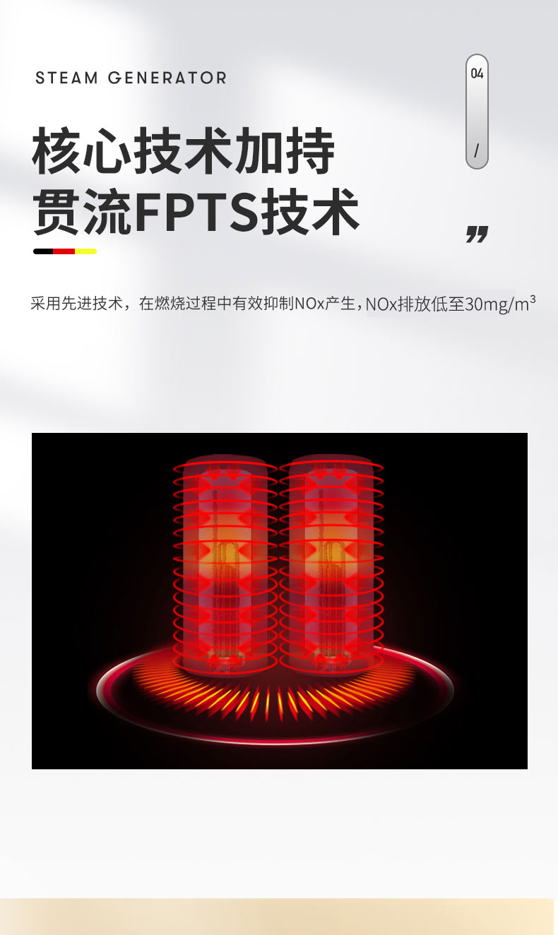 Low pressure steam generator system monitoring and operation is simple, stable, and food processing Pareton