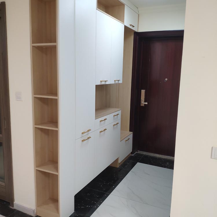 Manufacturer's concealed whole house custom wardrobe furniture, open cloakroom, modern and minimalist panel package installation v0038